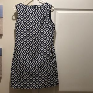 Blue and white dress